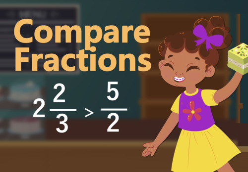 Preview of Compare a Mixed Fraction with an Improper Fraction