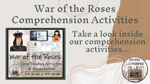 War of the Roses Close Reading Passage & Comprehension Activities 3rd ...