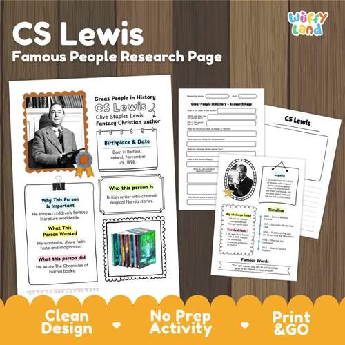 C.S. Lewis Research Project | Narnia Author Biography | Famous Writers ...
