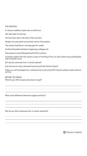 Volcanoes & Ring of Fire WebQuest | Print & Go Inquiry Project | Middle ...