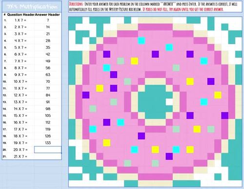 Multiplication Facts #1-12 | Pixel Art Bundle | Distance Learning