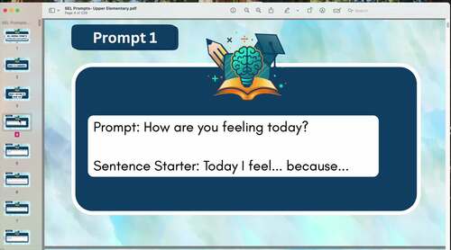 Full-Year Upper Elementary SEL Journal Prompts – 180 Prompts & Sentence ...