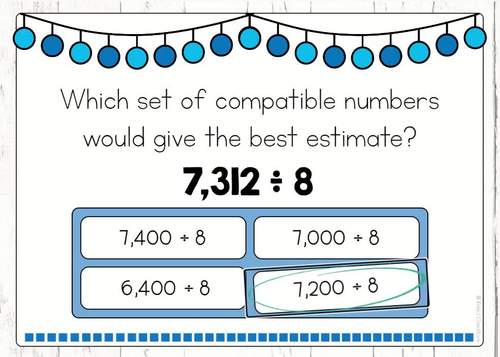 Estimate Quotients using Compatible Numbers Boom Cards and Printable ...