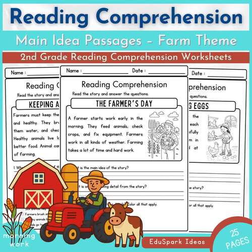 2nd Grade Reading Comprehension Worksheets | Main Idea Passages – Farm ...