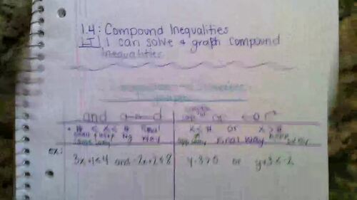 Preview of 1.4 Video Notes: Compound Inequalities