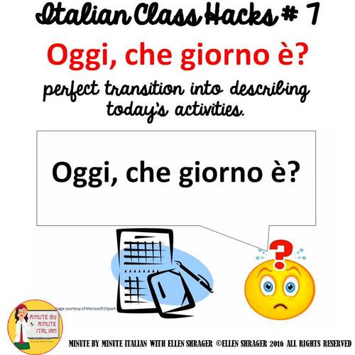Preview of Italian Class Transition Video Date for CI TCI TPRS and 90% Target Language