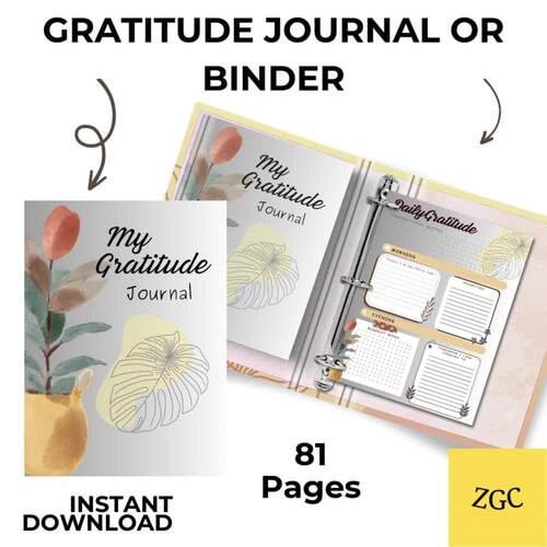 Printable Gratitude Journal | 81-Page Wellness Planner | Mental Health ...