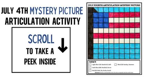 Fourth of July Articulation Mystery Picture: S, L & Blends | TPT