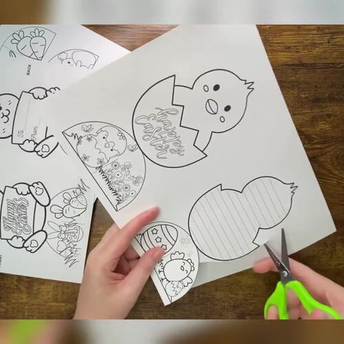 3D Easter Cards Printable, Easter Craft for Kids, DIY Pop Up Card Template