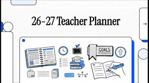 Teacher Planner Printable PDF 26-27 Weekly & Monthly Lesson Planner & More