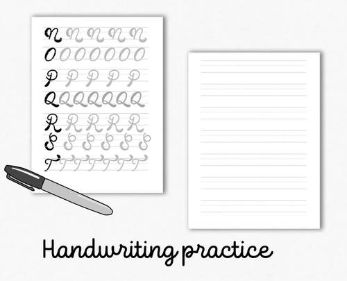 Practice Writing Paper Handwriting Paper Handwriting Sheet Calligraphy Paper  Penmanship Paper Kids School Writing Practice Sheet 
