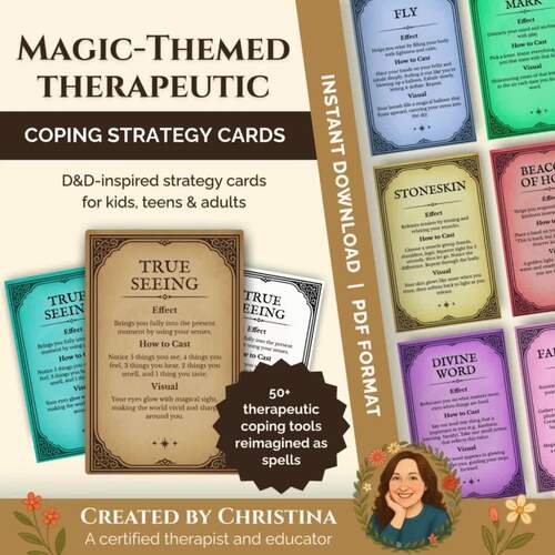 Dungeons Dragons Inspired Coping Skill Flash Cards Printable Strategies
