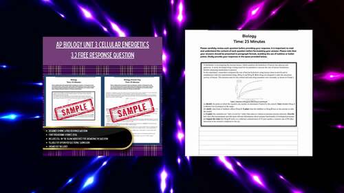 AP Biology UNIT 3 Cellular Energetics Enzyme Catalysis FRQ Worksheets