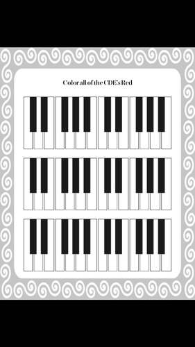 free piano keys coloring pages
