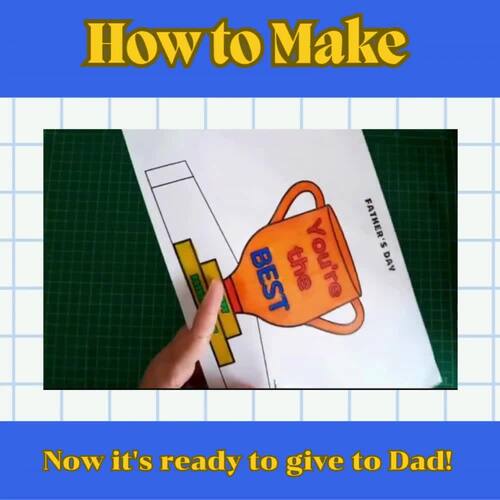 Father’s Day Trophy Card Craft for K–2 Kids by KidSheets | TPT