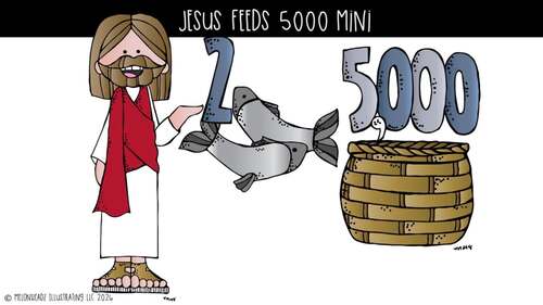 Jesus feeds 5000 clip art, Bible Mini by Melonheadz Clipart | TPT