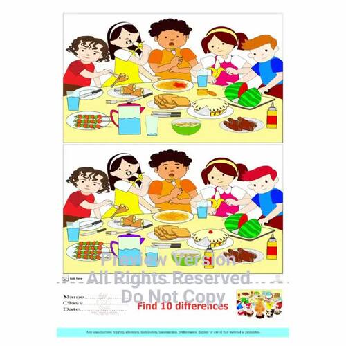 Find 10 Differences Worksheets | Spot the Difference | Visual Skills ...