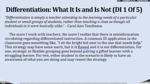 Preview of COMPLETE TEACHER Lesson 22 - Differentiation: What It Is and Is Not (Di 1 Of 5)