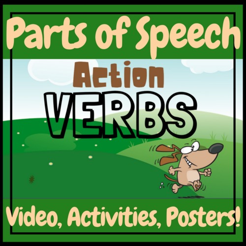 Preview of English Grammar ESL Action Verbs Teaching Video, Worksheets, and Posters