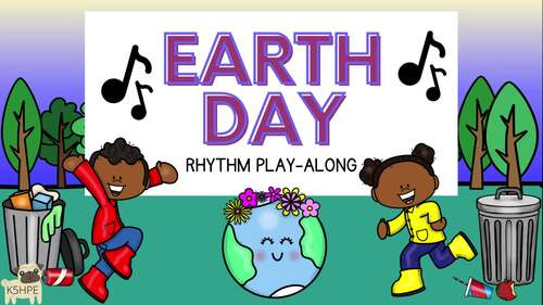 Preview of Earth Day Rhythm Play Along, Music Flash Cards, Steady Beat Patterns
