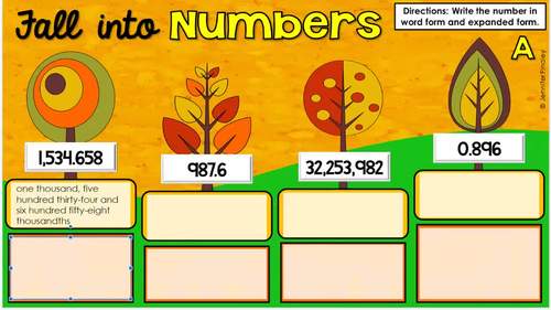 5th Grade Fall Math Activities - Fall Digital Math Activities Distance