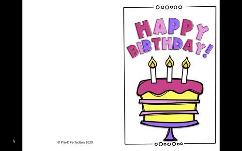 Happy Birthday Card | Handwriting lines by Pre-K Perfection | TPT