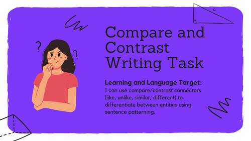Bundle! Scaffolded Compare/Contrast Writing ESL, ELD, EL Level 1 Newcomer