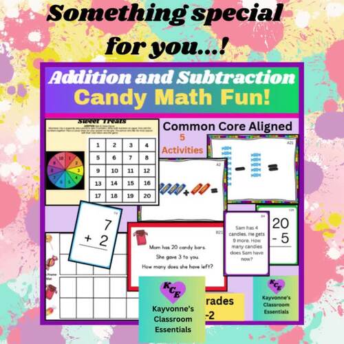 Addition & Subtraction Candy Themed | Math | Grades 1-2 | Common Core Aligned