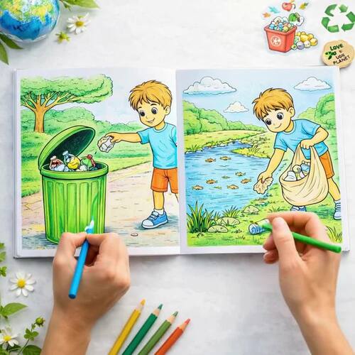 Community Clean-Up & Responsibility Coloring Pages/Book, Earth Day Art ...