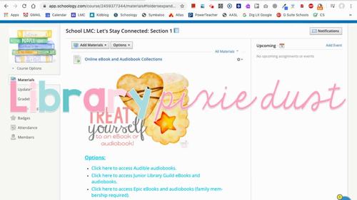 Created Library Schoology Course for Distance Learning
