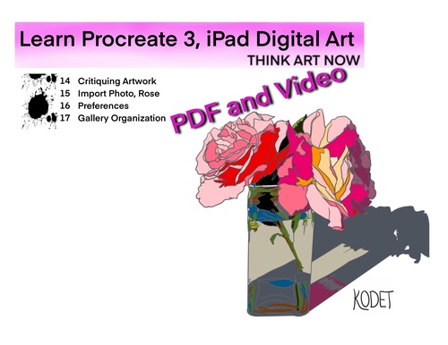 Preview of Learn Procreate 3 - Video & PDF - Lines, Fills, Drawing Guides - Think Art Now