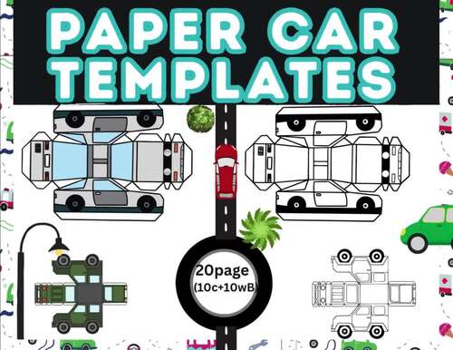 Paper Car Templates by FUN Teaching Garden | TPT