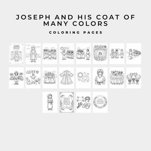 Joseph and His Coat of Many Colors Coloring Book, Rainbow Coat Bible Story