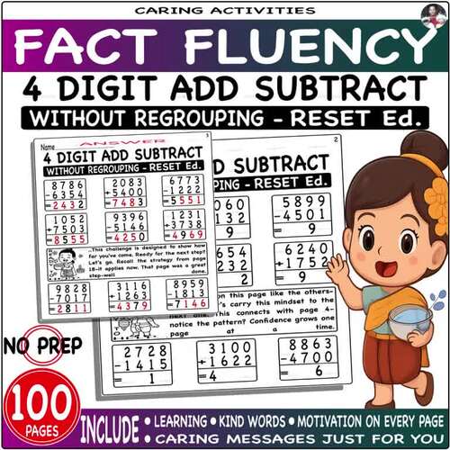 4 digit addition and subtraction without regrouping Now Pack - Midyear ...