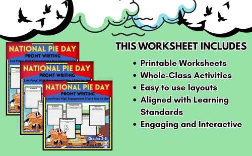 From Sweet to Savory: National Pie Day Writing Prompts & Activities ...