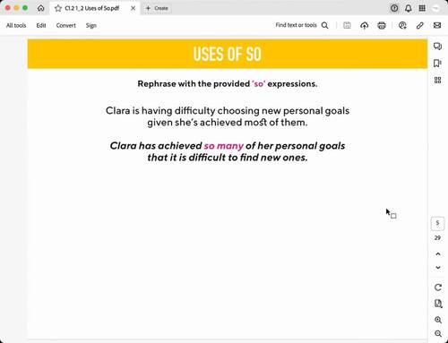 ESL Advanced Lesson: Learn the Uses of 'So' by ESL Class Workshop