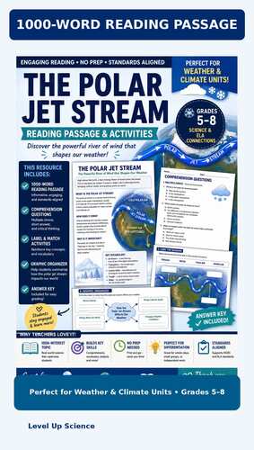 Polar Jet Stream Reading Passage & Activities | Weather & Climate Unit |