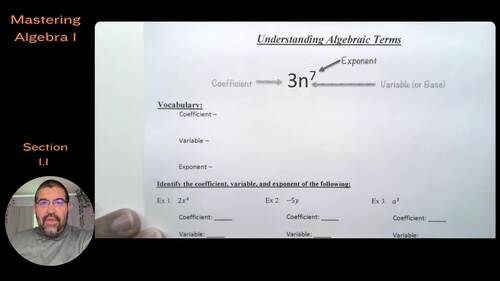 Preview of Algebra 1 Flipped Classroom - Understanding Algebraic Terms (FREE)