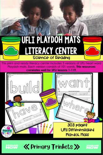 UFLI Playdoh Literacy Center (303 pages) by Primary Trinkets | TPT