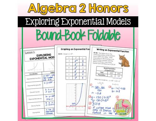 Exploring Exponential Functions Foldable by Flamingo Math by Jean Adams