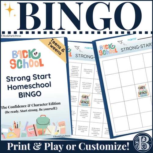 Homeschool SEL BINGO for Back to School, Teen Community Icebreaker Game
