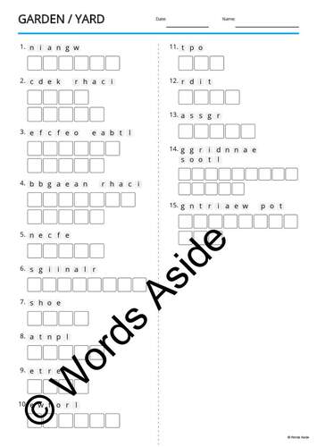 Word Puzzle Games | Copy Crossword Word Search Anagram | GARDEN by ...