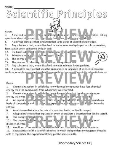 Scientific Principles Vocabulary Puzzle Environmental Science TPT