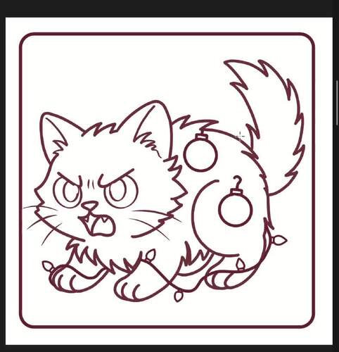 Cozy Festive Cat Coloring Pages | Merry Christmas Cat | Printable PDF ...