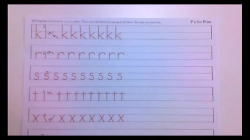 P is for Print Class | Lesson 8 Lowercase k r s t x z Worksheet | TPT