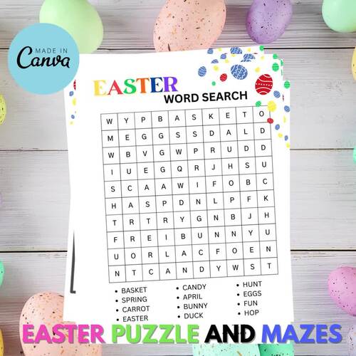 Easter Activity Pack Printable | Word Search, Maze Games (PDF) | TPT