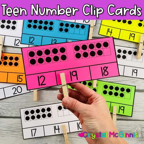 Teen Numbers Clip It Math Center (24 Cards) | Teen Numbers Activity