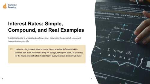 Interest Rates: Simple, Compound, and Real Examples Lesson Grades 4-12 PPTX