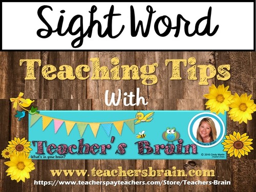 Preview of Sight Words Kindergarten - Practice Teaching Tips with Teacher's Brain