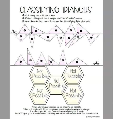 Classifying Triangles Card Sort - PDF & Digital